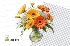 Flower bouquet in vase clipart png Product Image 1