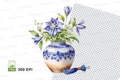 Blue flower vase clipart png Product Image 1