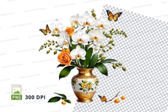Floral bouquet in vase clipart png Product Image 1