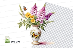 Vase with flowers clipart png Product Image 1