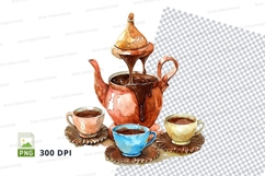 Teapot and cups clipart png Product Image 1