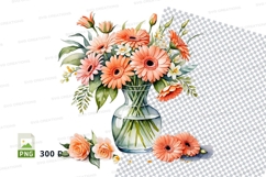 Floral bouquet in vase clipart png Product Image 1