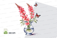 Flower bouquet in vase clipart png Product Image 1
