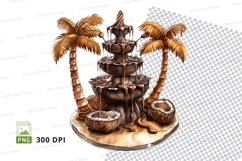 Chocolate fountain with palm trees mockup Product Image 1