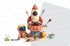 Rocket ship and astronaut clipart png Product Image 1