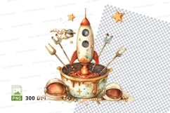 Rocket ship in chocolate mug mockup Product Image 1