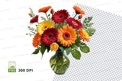 Flower bouquet in vase clipart png Product Image 1