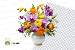 Floral arrangement in vase clipart png Product Image 1