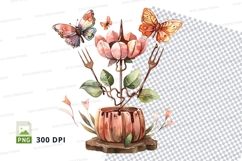 Clipart illustration of floral centerpiece with butterflies Product Image 1