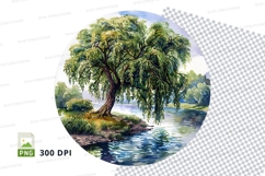 Clip art - scenic tree by water mockup Product Image 1