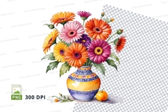 Flower bouquet in vase clipart png Product Image 1