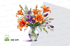 Floral bouquet in vase clipart png Product Image 1