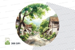 Village street clipart png Product Image 1