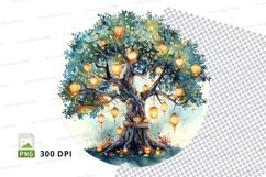 Tree with light bulbs clipart png Product Image 1