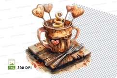 Brown ceramic mug with heart design mockup Product Image 1