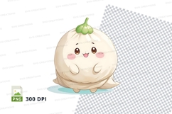 Cartoon garlic clipart png Product Image 1