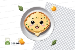 Cartoon pancake with smile face on plate mockup Product Image 1