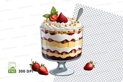Strawberry trifle dessert clipart png Product Image 1