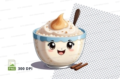 Cute cartoon ice cream bowl clipart png Product Image 1