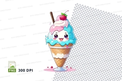 Cartoon ice cream cone clipart png Product Image 1