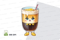 Cute bubble tea character clipart png Product Image 1