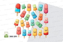 Clipart png collection of colorful ice cream pops Product Image 1