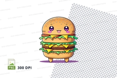 Cartoon double cheeseburger clipart png Product Image 1