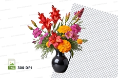 Flower bouquet in black vase mockup Product Image 1