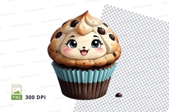 Cupcake mockup with cartoon cat design Product Image 1