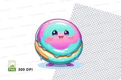 Cute cartoon donut clipart png Product Image 1