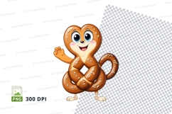 Cartoon pretzel character clipart png Product Image 1