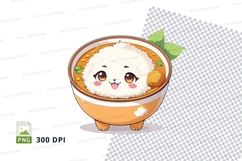 Cute cartoon rice bowl clipart png Product Image 1