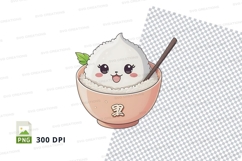 Cute cartoon rice bowl clipart png Product Image 1