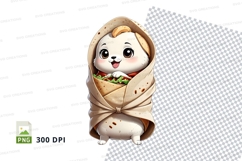 Cartoon dog wrapped in tortilla clipart Product Image 1