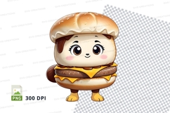 Cartoon hamburger character clipart png Product Image 1