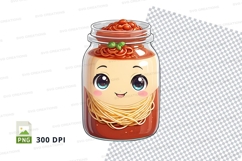Cute spaghetti jar clipart png Product Image 1