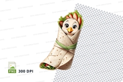 Cartoon chicken wrap clipart png Product Image 1