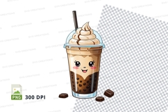 Cute iced coffee drink clipart png Product Image 1