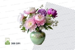 Flower bouquet in vase clipart png Product Image 1