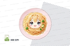 Cute cartoon character spaghetti clipart png Product Image 1