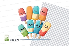 Clipart png - colorful popsicle set Product Image 1