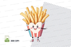 Cartoon french fries character clipart png Product Image 1