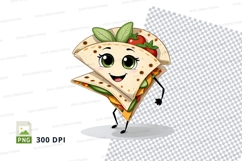 Cartoon quesadilla character clipart Product Image 1