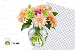 Flower bouquet in vase clipart png Product Image 1