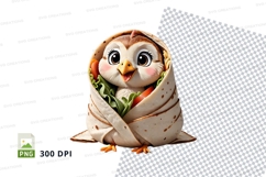 3d owl wrapped in burrito clipart png Product Image 1