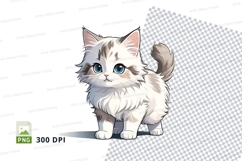 Illustrated kitten clipart png Product Image 1