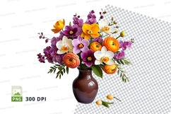 Floral arrangement in vase clipart png Product Image 1