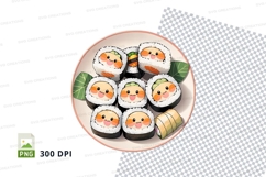 Cute sushi roll clipart png Product Image 1