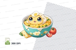 Cute cartoon character in a bowl of cereal clipart png Product Image 1