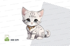 Cute gray kitten clipart png Product Image 1